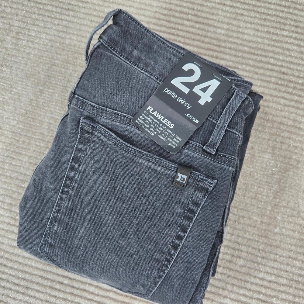 Joe's Jeans Womens 24 Grey Flawless Petite Skinny Raw Hem Denim Jeans